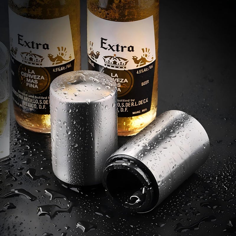 HMTIY Magnetic Beer Bottle Opener with Automatic Cap Catcher, Ultra Premium Stainless Steel Soda & Beer Bottle Opener, Push & Pull Convenient Design Bar Accessory - Image 4